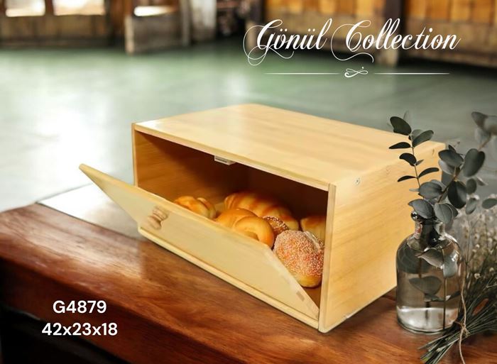 BAMBU EKMEK DOLABI 42x23x18cm resmi