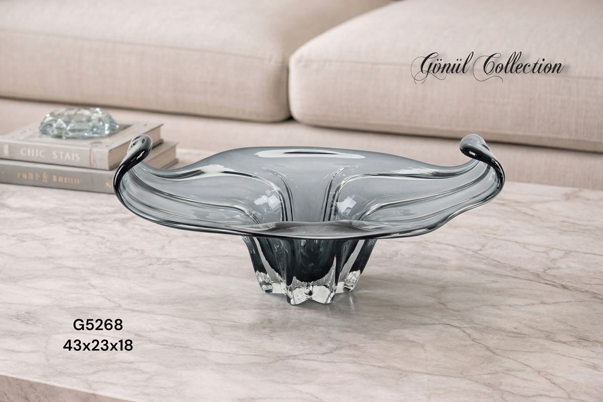 DEKORATİF CAM EŞYA 43X23X18CM resmi