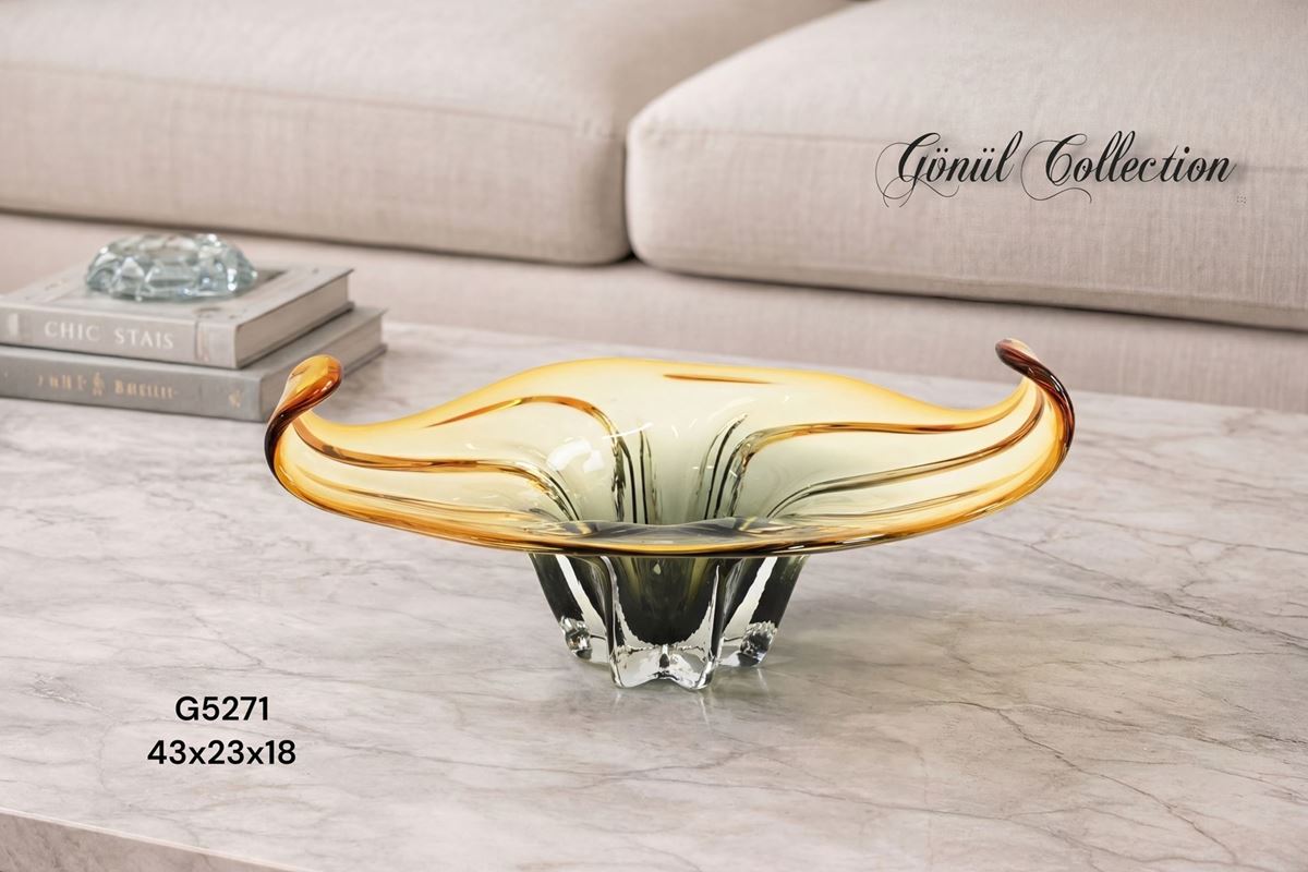 DEKORATİF CAM EŞYA 43X23X18CM resmi