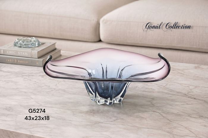 DEKORATİF CAM EŞYA 43X23X18CM resmi