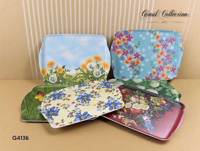 MELAMİN KAYDIRMAZ TEPSİ 36X27CM resmi