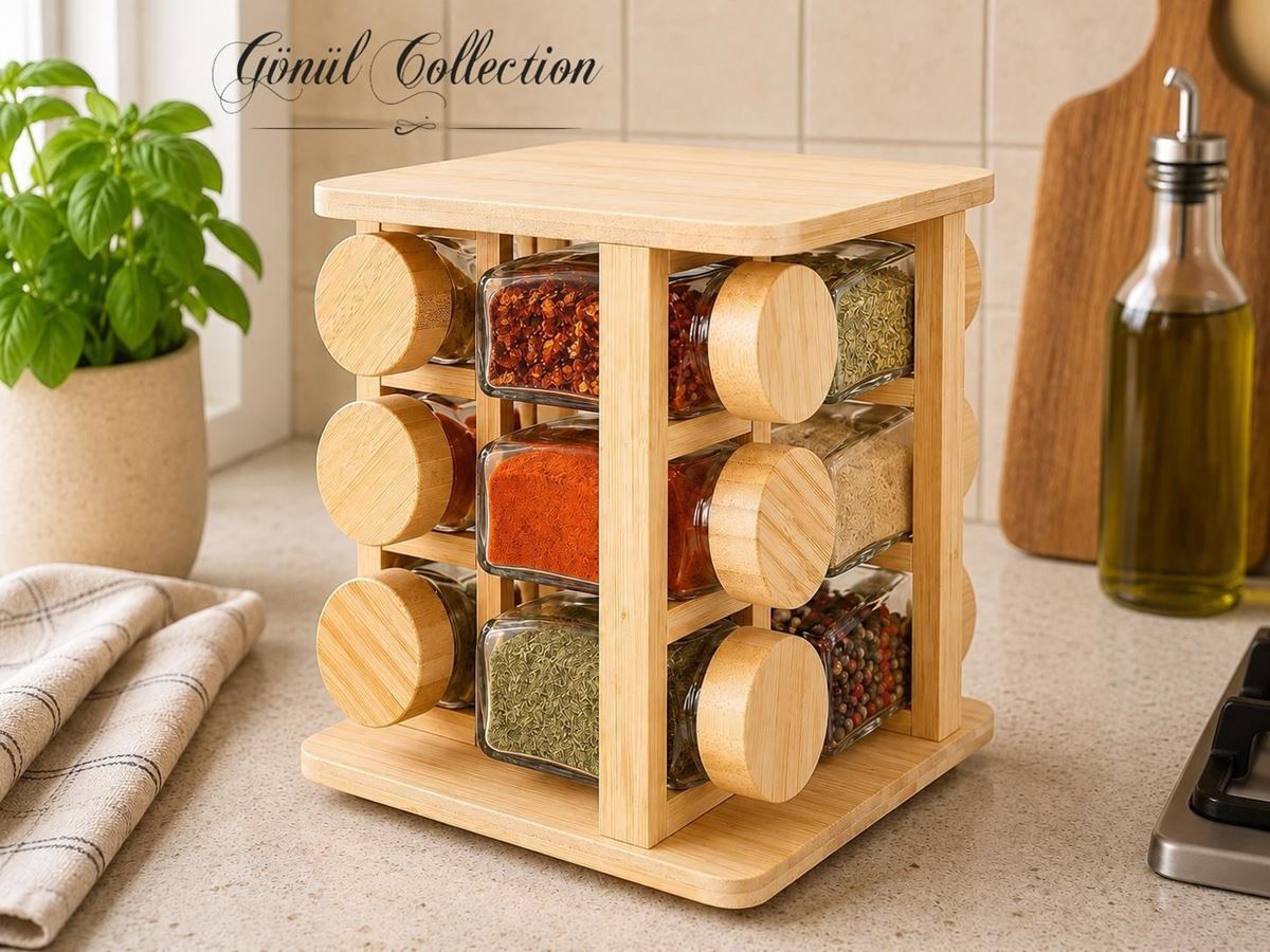 BAMBU DÖNERLİ 12Lİ BAHARATLIK resmi