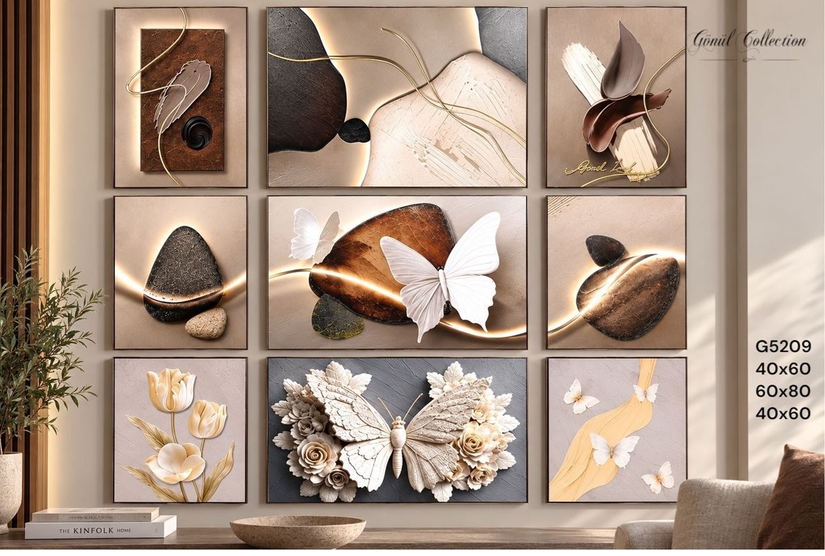 DEKORATİF RESİM TABLO SET40x60-60x80-40x 60 resmi