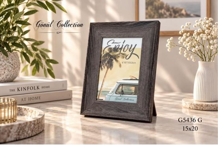 Ahşap Resim Çerçevesi Gri 15x20cm K:60 resmi