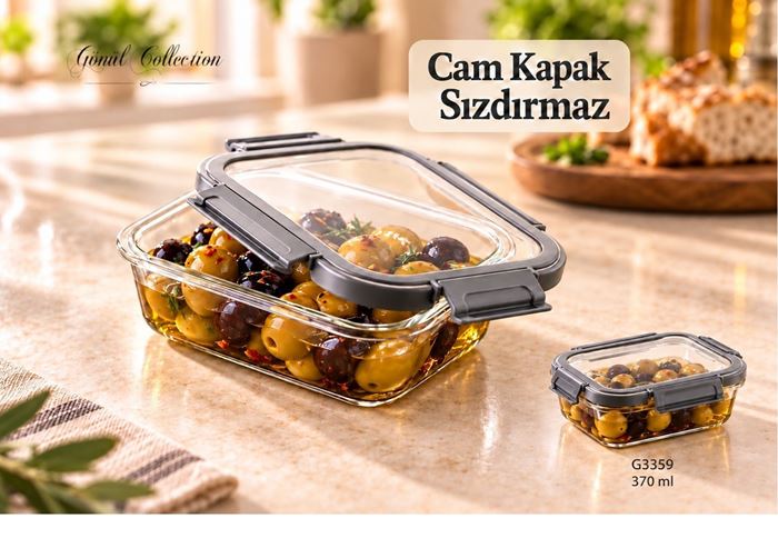 370ML BOROSLİCATE CAM SAKLAMA KABI resmi